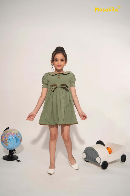 Olive Fairy Bow Dress