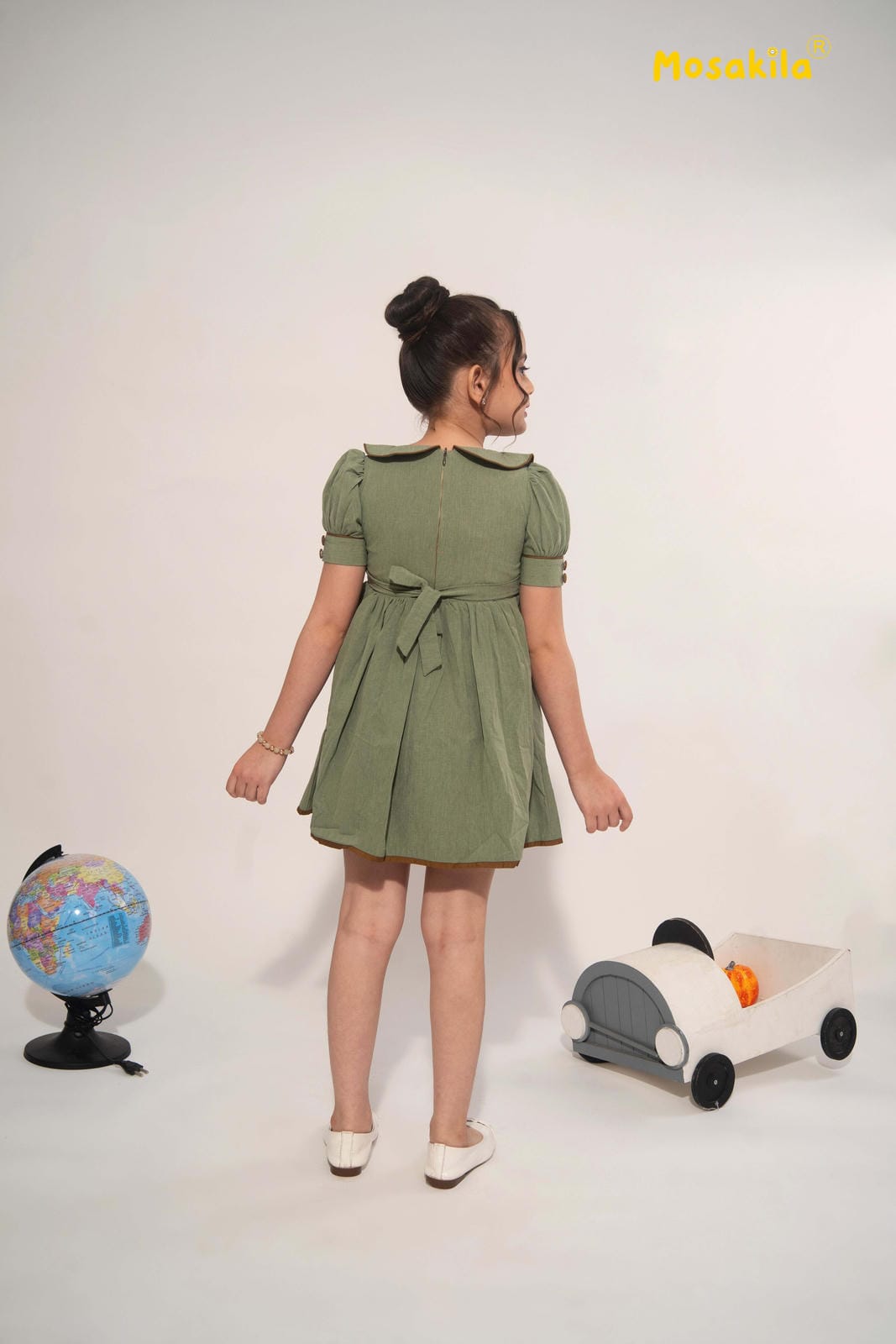 Olive Fairy Bow Dress