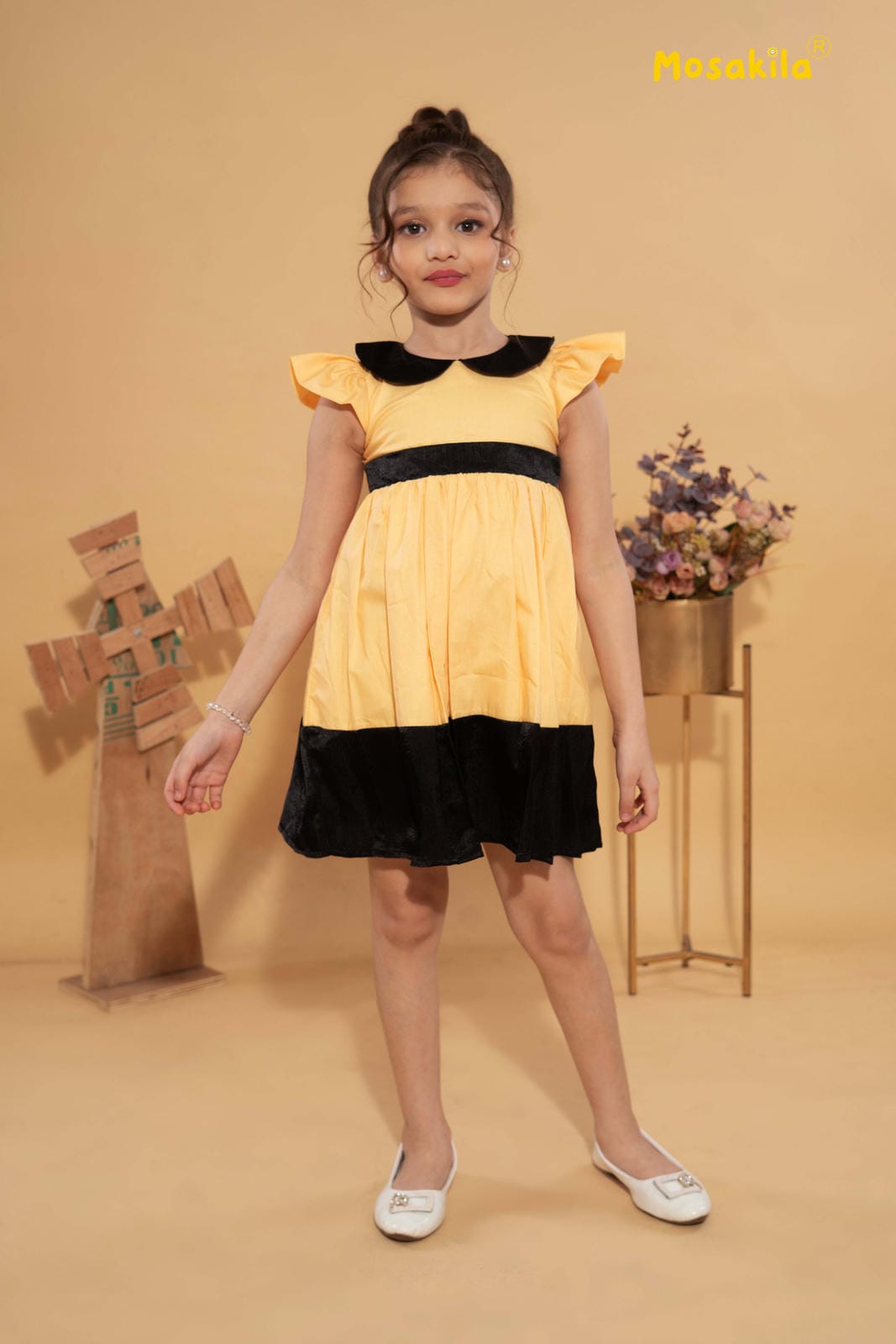 Black & Gold Princess Dress Mosakila_Kidswear Black & Gold Princess Dress Mosakila_Kidswear