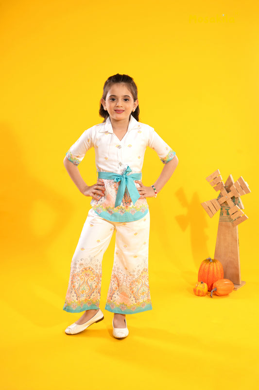 Aqua Blossom Co-ord Set