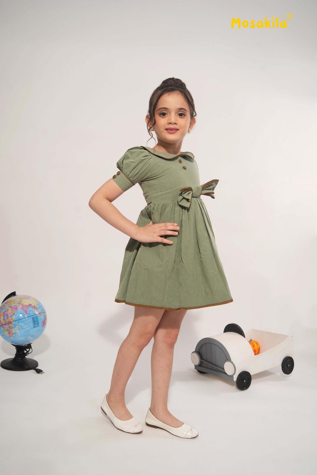Olive Fairy Bow Dress